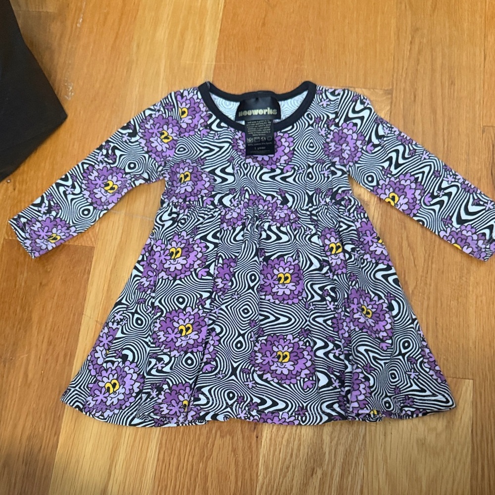 Nooworks Purple haze Swirl Casual Dress for Girls EUC